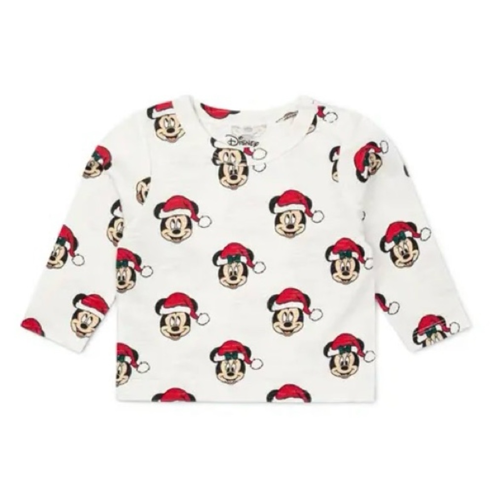 Monica + Andy Disney Mickey and Minnie Mouse Holiday Shirt White Red Size 3T